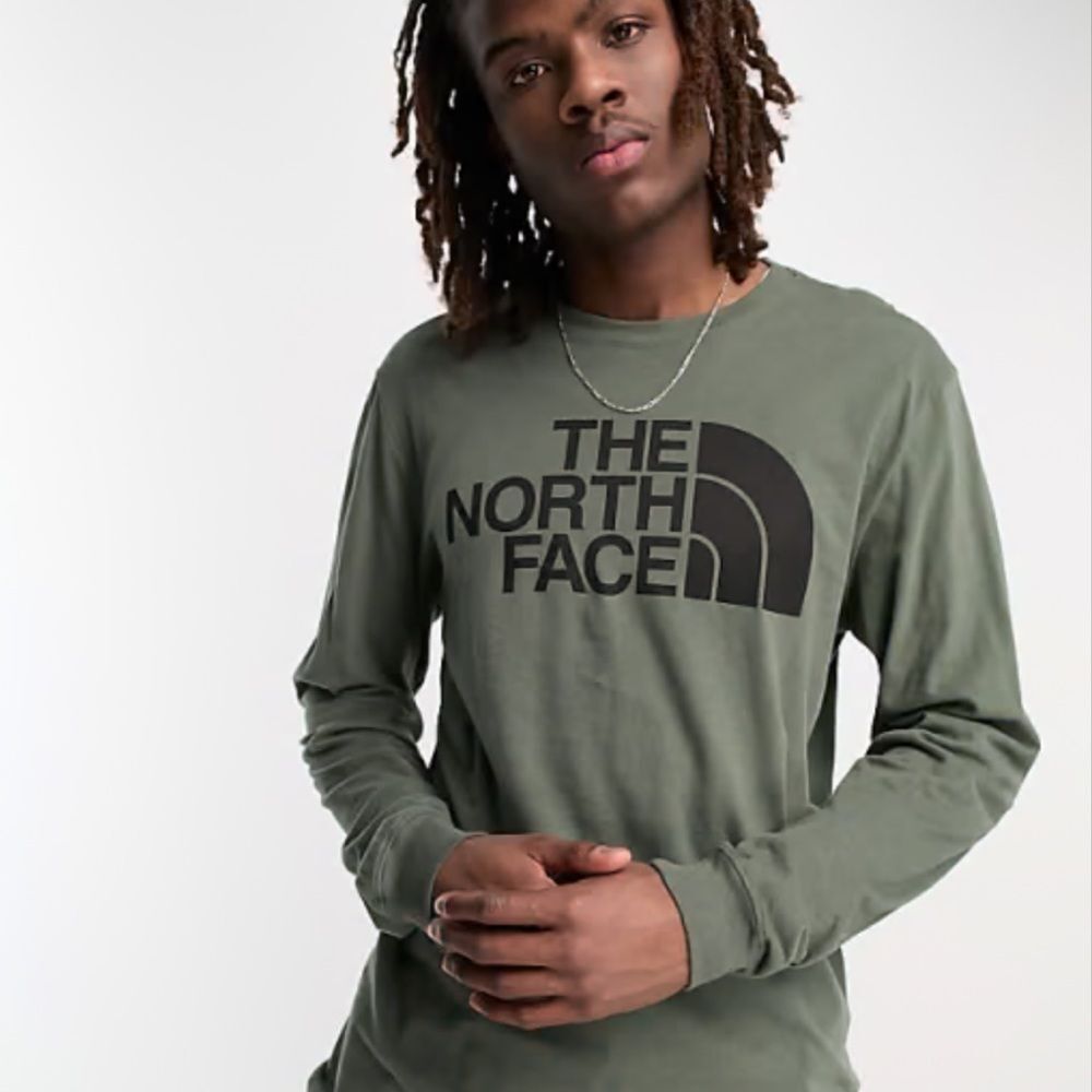 The North Face Half Dome chest print long sleeve T-shirt in green Men’s Small